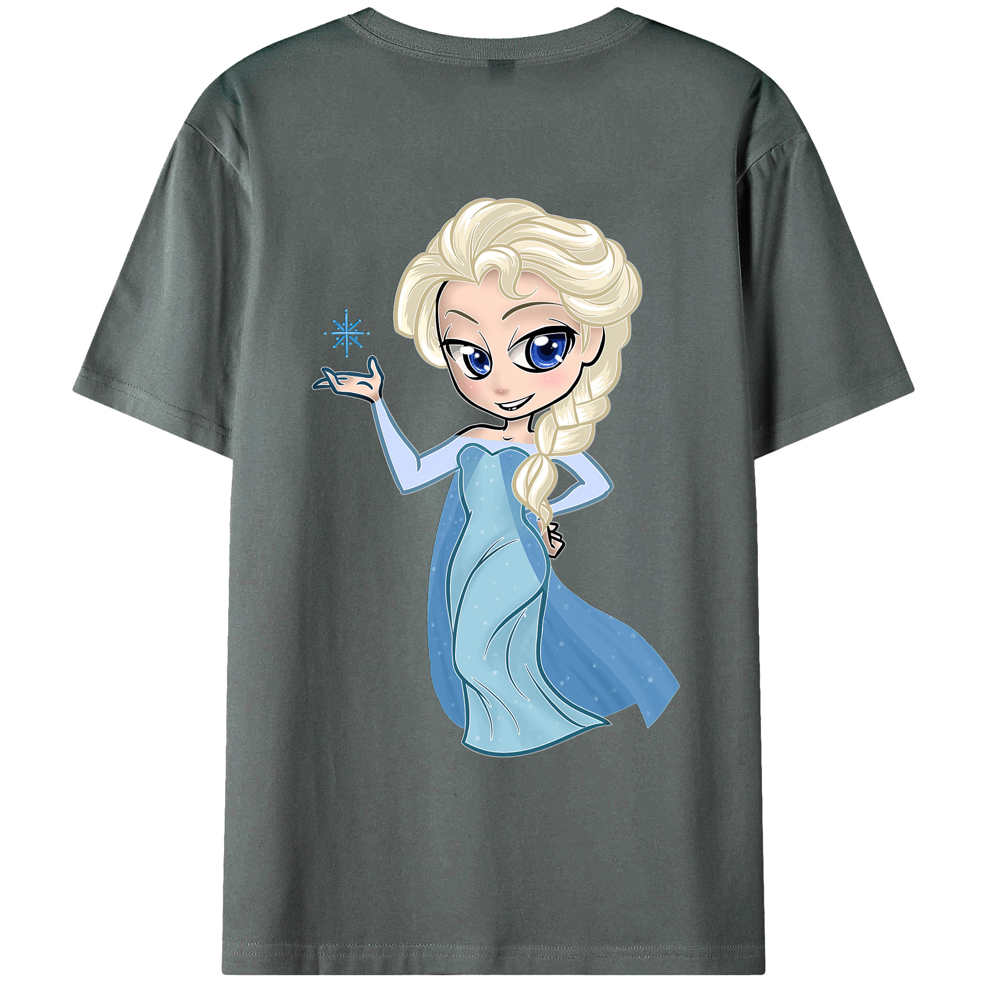 （画像用） アナと雪の女王 アンナ エルサ Frozen Anna Elsa 綿100％ メンズ半袖Tシャツ（バックプリント） 通気性